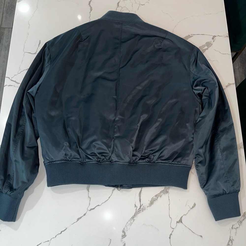 Zara Blue Zip Up Bomber Jacket With Side Pockets Size XL. In Great Condition. - Picture 11 of 13